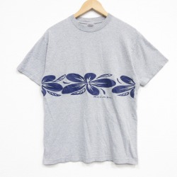 00s 半袖Tシャツ 花 グレー メンズL相当 | 古着