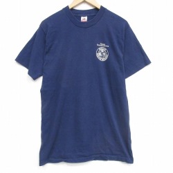 フルーツオブザルーム 90s 半袖Tシャツ テキサス ネイビー L | 古着