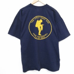 00s 半袖Tシャツ ミリタリーシールズ ネイビー メンズXL相当 | 古着