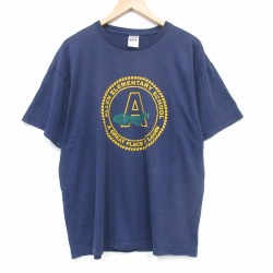 フルーツオブザルーム 00s 半袖Tシャツ ワニ ネイビー メンズXL相当 | 古着
