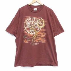 ココペリ 90s 半袖Tシャツ ホピ族 バーガンディ XL | 古着