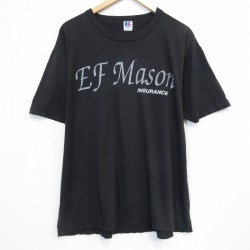 XL★古着 ラッセル 半袖 ビンテージ Tシャツ メンズ 80年代 80s EFMason 大きいサイズ クルーネック USA製【spe】 26may29