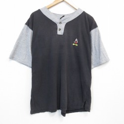 90s 半袖Tシャツ ディズニーミッキー ブラック XL | 古着