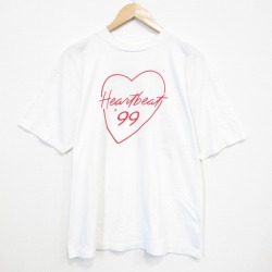 90s 半袖Tシャツ ハート ホワイト XL | 古着