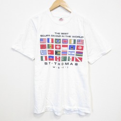 フルーツオブザルーム 90s 半袖Tシャツ 国旗 ホワイト XL | 古着