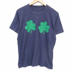 90s 半袖Tシャツ クローバー ネイビー L | 古着