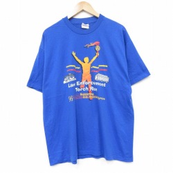 ヘインズ 90s 半袖Tシャツ トーチラン ブルー XL | 古着