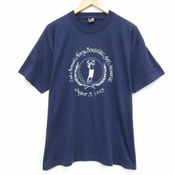 フルーツオブザルーム 90s 半袖Tシャツ ゴルフ ネイビー XL | 古着