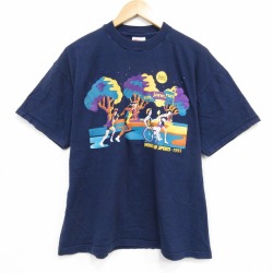 90s 半袖Tシャツ スポーツ ネイビー XL | 古着