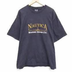 ノーティカ 90s 半袖Tシャツ ビッグロゴ ネイビー XL | 古着
