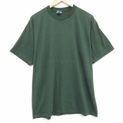 XL★古着 ジャージーズ 半袖 ビンテージ Tシャツ メンズ 90年代 90s 無地 クルーネック グリーン 26jun01
