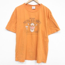ディズニー 00s 半袖Tシャツ くまのプーさん オレンジ XL | 古着