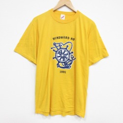 90s 半袖Tシャツ イカリ イエロー L | 古着