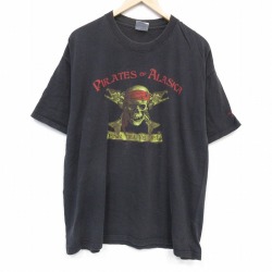 00s 半袖Tシャツ 海賊 ブラック メンズXL相当 | 古着