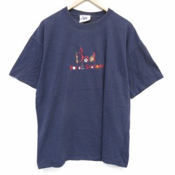 00s 半袖Tシャツ Dad刺繍 ネイビー XL | 古着