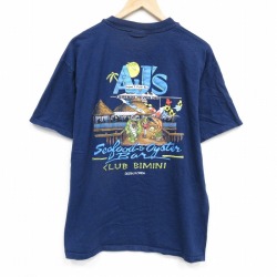 ヘインズ 00s 半袖Tシャツ AJs ネイビー L | 古着