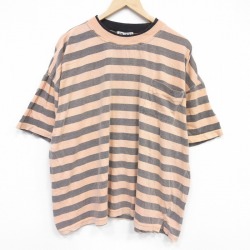 90s 半袖Tシャツ ボーダー オレンジ XL | 古着