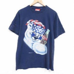 90s 半袖Tシャツ コーラ ネイビー L | 古着