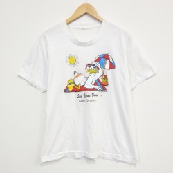80s 半袖Tシャツ 鳥 ホワイト L | 古着