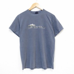 00s 半袖Tシャツ モンタナ刺繍 グレー M | 古着