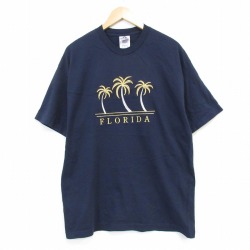00s 半袖Tシャツ フロリダ刺繍 ネイビー XL | 古着