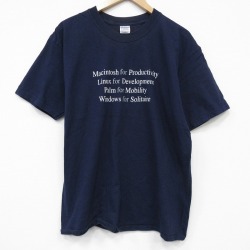 00s 半袖Tシャツ メッセージ ネイビー メンズL相当 | 古着