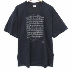 XL★古着 ジャージーズ 半袖 ビンテージ Tシャツ メンズ 00年代 00s エドヴァルドグリーグ コットン クルーネック ブラック【spe】 26jun04