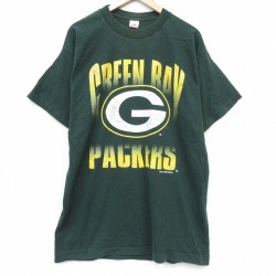 XL★古着 フルーツオブザルーム 半袖 ビンテージ Tシャツ メンズ 90年代 90s NFL グリーンベイペッカーズ ロング丈 コットン クルーネック USA製 グリーン アメフト スーパーボウル【spe】 26jun04