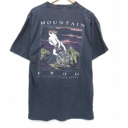 90s 半袖Tシャツ マウンテンフロッグ ブラック メンズL相当 | 古着