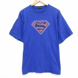 00s 半袖Tシャツ DCコミックススーパーマン ブルー メンズXL相当 | 古着