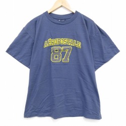 エアロポステール 00s 半袖Tシャツ ビッグロゴ ネイビー XL | 古着