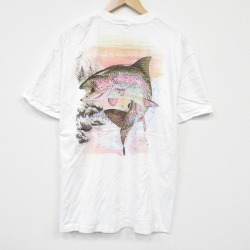 ヘインズ 90s 半袖Tシャツ 魚 ホワイト XL | 古着