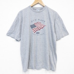 オールドネイビー 00s 半袖Tシャツ 星条旗 グレー メンズL相当 | 古着
