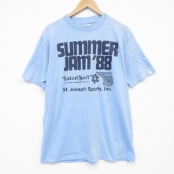 ヘインズ 80s 半袖Tシャツ ライトブルー メンズL相当 | 古着