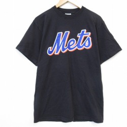 マジェスティック 00s 半袖Tシャツ ニューヨークメッツペドロマルティネスプリント ブラック メンズL相当 | 古着