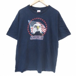 半袖Tシャツ 鳥 ネイビー メンズXL相当 | 古着