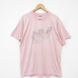 90s 半袖Tシャツ クマ ピンク メンズL相当 | 古着