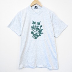 フルーツオブザルーム 90s 半袖Tシャツ 花 グレー メンズL相当 | 古着