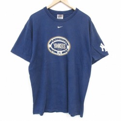 ナイキ 00s 半袖Tシャツ MLBニューヨークヤンキース ネイビー メンズXL相当 | 古着