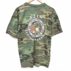 90s 半袖Tシャツ USエアフォース ウッドランドカモ カーキ メンズL相当 | 古着