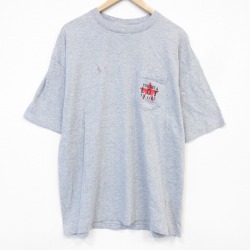 XL★古着 半袖 ビンテージ Tシャツ メンズ 80年代 80s マルボロ 胸ポケット付き クルーネック USA製 グレー 霜降り【spe】 26jun10