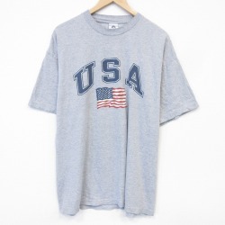 00s 半袖Tシャツ USAロゴ グレー メンズXL相当 | 古着