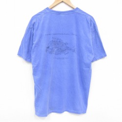 00s 半袖Tシャツ 魚 ブルー メンズXL相当 | 古着