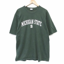00s 半袖Tシャツ ミシガン グリーン メンズXL相当 | 古着