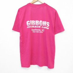 ヘインズ 00s 半袖Tシャツ GIBBONS ピンク メンズXL相当 | 古着