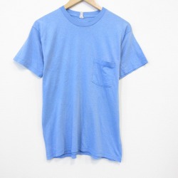 80s 半袖Tシャツ ブルー メンズM相当 | 古着