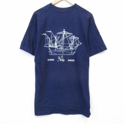 90s 半袖Tシャツ 船 ネイビー メンズL相当 | 古着