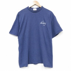90s 半袖Tシャツ isosport ネイビーボーダー メンズXL相当 | 古着