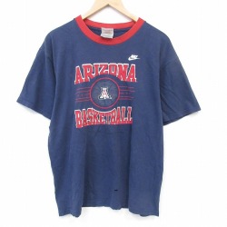 ナイキ 00s 半袖Tシャツ アリゾナ ネイビー メンズXL相当 | 古着
