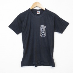 80s 半袖Tシャツ サッカー ブラック メンズS相当 | 古着
